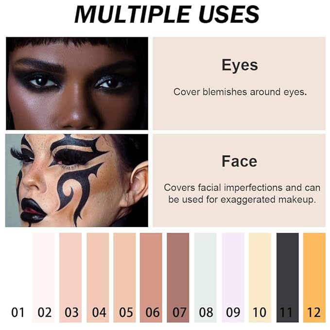 Kaely Color Correcting Concealer,Cream Pot Concealer Full Coverage,under Makeup,11 Black