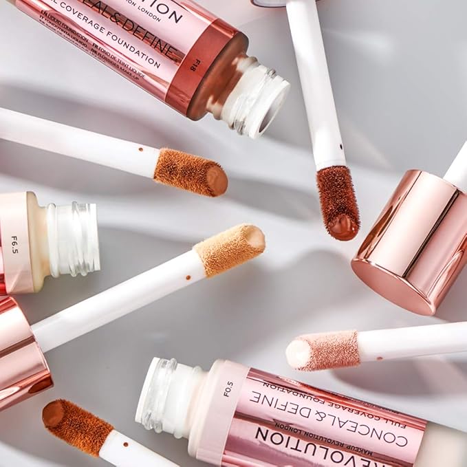 Makeup Revolution Conceal & Define Foundation, Cream Foundation Cruelty-Free, F16, 23ml