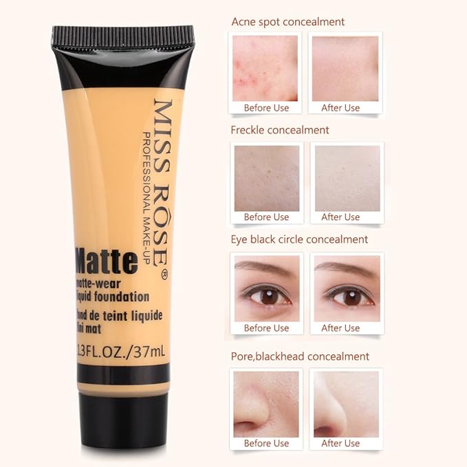 Smooth Liquid Concealer Cream, Makeup Base Face Liquid Block Cream(#7)