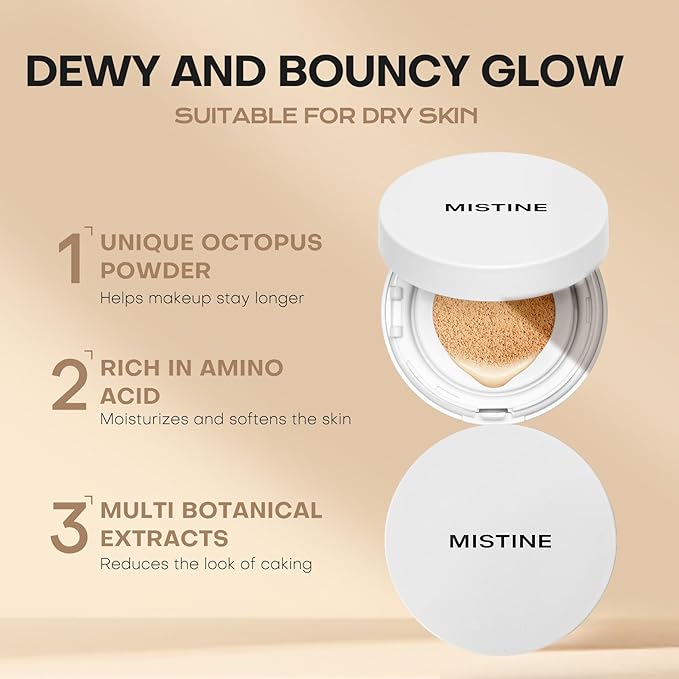 Mistine Tavel Size Air Cushion Foundation Glow Hydrating Proof, Ivory