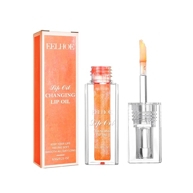 Midnight Boss Up Magic Color Changing Lip Oil Stain Cosmetic PH Actived Moisturizing Hydrating Glow Gloss Tinted Transparent Care Long Lasting Non-Sticky Fresh Texture Nourishing Pink Orange Red