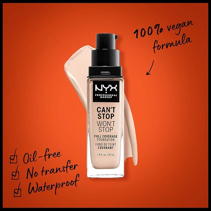NYX PROFESSIONAL MAKEUP Can't Stop Won't Stop Foundation, Light Porcelain