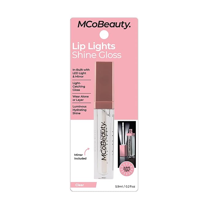MCoBeauty LipLights Shine Gloss, Clear, Gloss for Irresistible LipLights