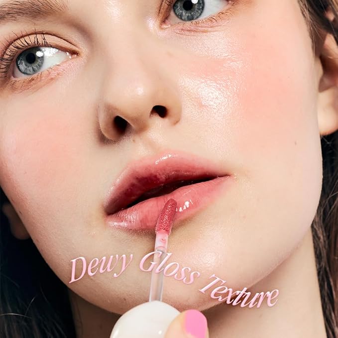 dasique Pure Water Lip Gloss 0.09 oz | Variety of Colors | Dewy Gloss | Buildable Gloss Tesxture | Non-Sticky | K-beauty (#06 Fade Rose)