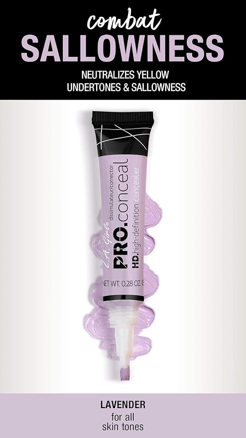 L.A. Girl Pro Conceal HD Concealer, Lavender Corrector, 0.28 Ounce