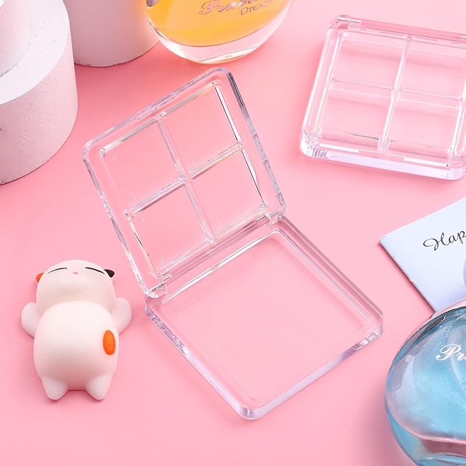 Beaupretty 8 Pieces Empty Eyeshadow Pallet 4 Grids