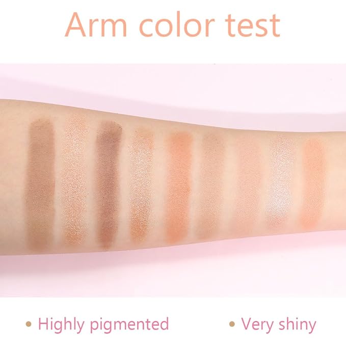 9 Colors Colorful Eyeshadow Palette Makeup,Rose Gold Brown Nude Matte Shimmer Neutral Eye Shadow Powder Palette,Highly Pigmented Naturing-Looking Long Lasting Waterproof