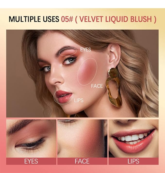Velvet Liquid Blush, Liquid Cream Blush, Moist Matte Breathable (01)
