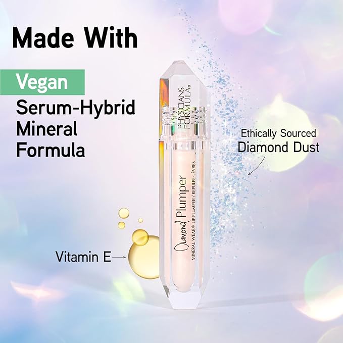 Physicians Formula Mineral Wear Diamond Lip Plumper Gloss, Dermatologist Tested, Brilliant Berry Diamond