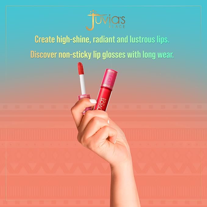 Juvia's Place, Lip Gloss Reflect Cherry Love, Red The Reds & Berries,Long Lasting Hydrating, Rich, Bright, 16 oz.