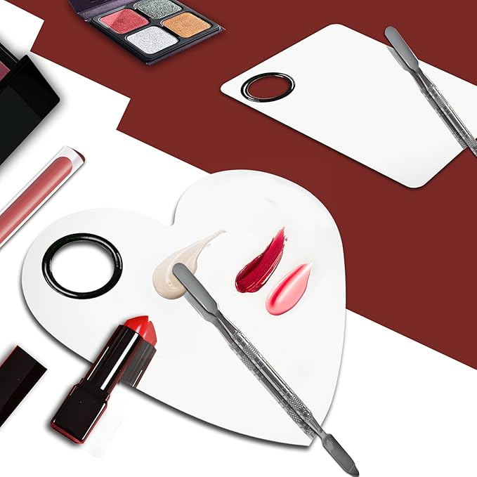 Upgrade Mixing Makeup Palette, Heart Stainless Steel Cosmetic