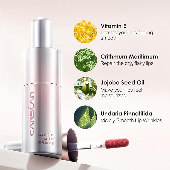 Hydrating Lip Serum Cream, Longlasting Moisturizing, Lightweight Lip Gloss, Semi-Matte Lipstick with Vitamin E, Crithmum Maritimum Essential oil, C203