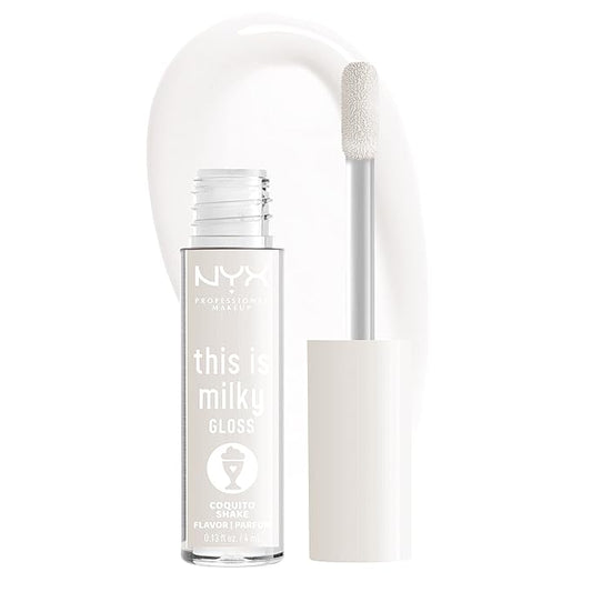 NYX PROFESSIONAL MAKEUP This Is Milky Gloss, Lip Gloss with 12 Hour Hydration, Vegan - Coquito Shake (Milky Clear)