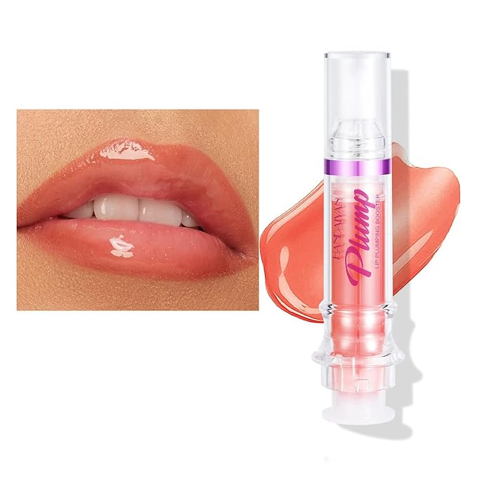 6 Colors Lip Plumper, Hydrating & Smooth Lip Wrinkles, Enhancing Plump Effect for Fuller Lips High Shine Lip Glaze Long Lasting Nourishing Lip Plumper for Women Girls (# 06)