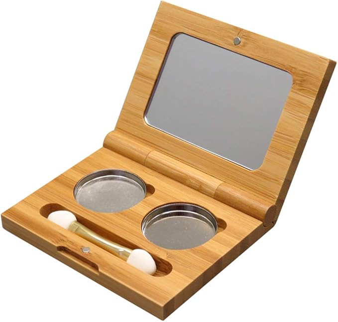 mollensiuer Bamboo Empty Eye Shadow Case Box Double