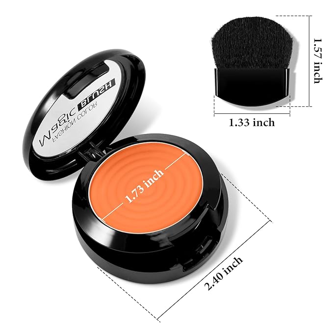 Boobeen Soft Blend Powder Blush for Cheeks, Buildable and Brush