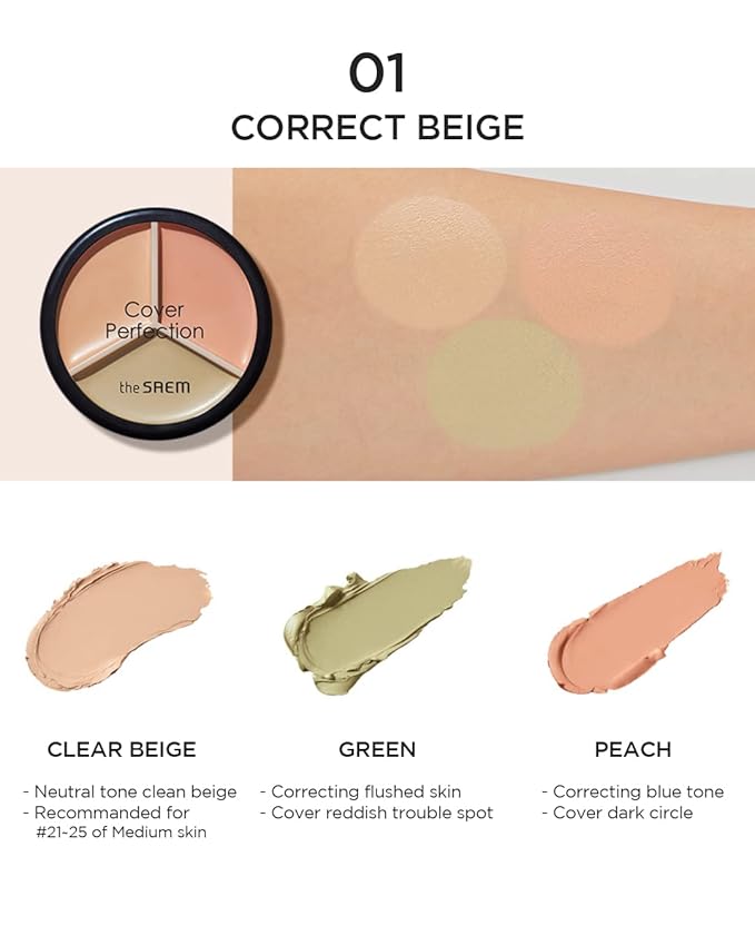 THESAEM Cover Perfection Triple Pot Concealer - 3 Correct Beige