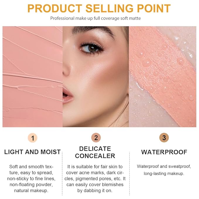 Pot Concealer with Makeup Brush Set,Tattoo Color Correcting ojeras (06-TAN)