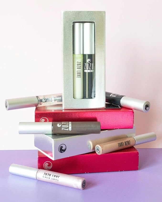 Zuzu Luxe Sheer Lip Gloss GIFTSET, Natural Lip Gloss, Paraben Free, Vegan, Gluten-free, Cruelty-free, Non GMO, 0.17 oz (Clear Gloss/Clear Mascara)