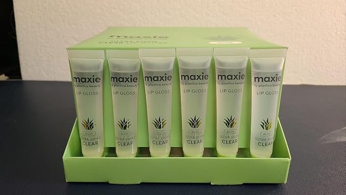 Maxie by Plantico Beauty Clear Lip Polish bulk (12 Pieces) CLEAR/ALOE (ALOE, 3 PCS)
