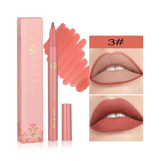 YOUNG VISION Gourd-Shaped Precision Liquid Lipstick & Lipliner - Nude Matte Shades