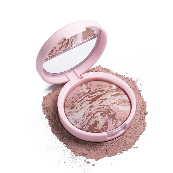 Go Ho Baked Bronzer Powder Makeup,Blush Glow Balance,Color Finish,03 Fair