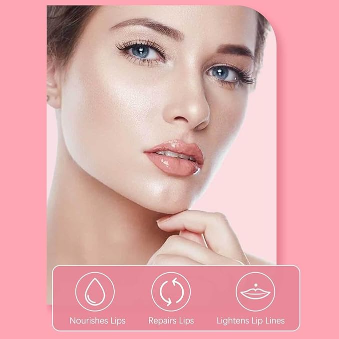 Hydrating Lip Glow Oil Set, Plumping Lip Oil Moisturizing Nourishing Shiny No-Sticky Transparent Tinted Lip Gloss Balm, Natural Lip Plumper Gloss Repairing Lightening (Clear)