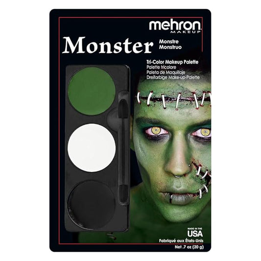 Mehron Makeup Tri-Color Character Makeup Palette | Halloween, 7 oz