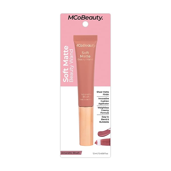 MCoBeauty Soft Matte Beauty Wand, Amaretto Blush, Velvety