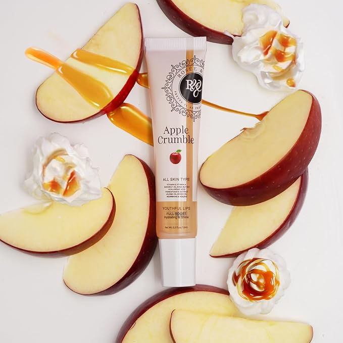 ROSÉE & CO Rosee Lip Gloss Vegan & Cruelty Free Treatment, Professional Make up, Long Lasting Glossy with Shea Butter, Moisturize, Protect & Smooth, High Shine, Non-Sticky (o. Apple Crumble, 0.5)