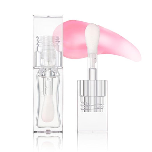 Magic Color Changing Moisturizing Lip Glow Oil + Plumping Lipstick, Hydrating Lip Gloss Balm, Transparent Lip Care, Non-Sticky Fresh Texture Lip Oil (Clear to Pink)