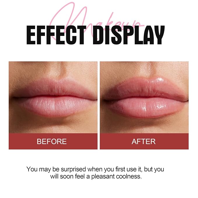 6 Colors Lip Plumper, Hydrating & Smooth Lip Wrinkles, Enhancing Plump Effect for Fuller Lips High Shine Lip Glaze Long Lasting Nourishing Lip Plumper for Women Girls (# 02)