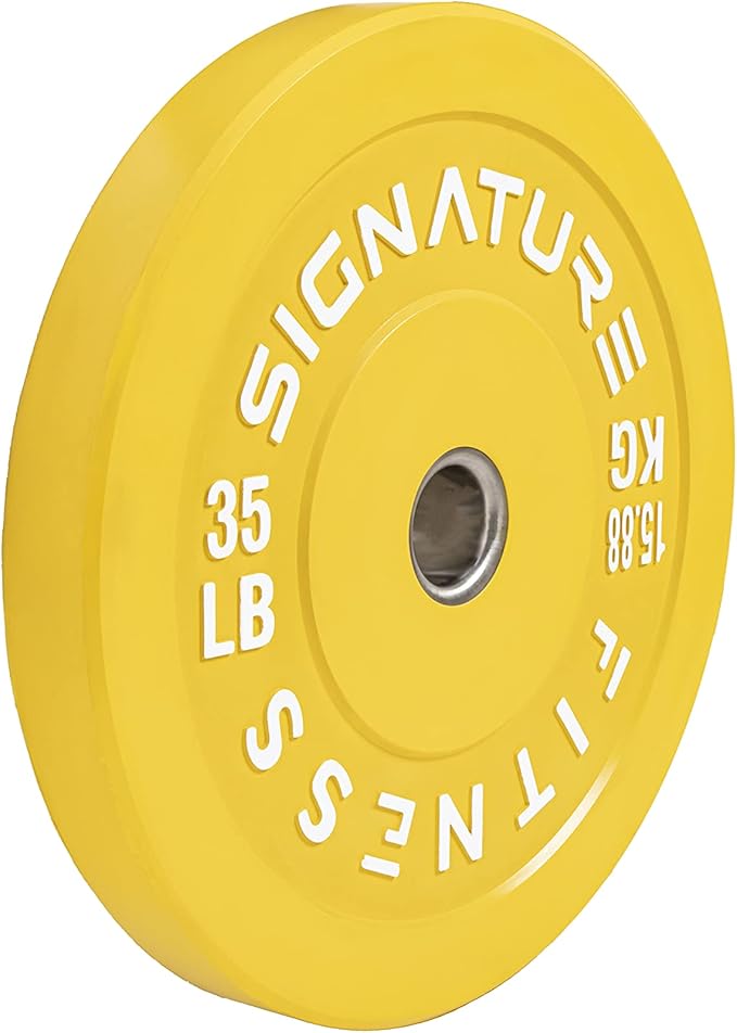 Signature Fitness 2" Olympic Bumper Plate Weight Plates 35LB Single,