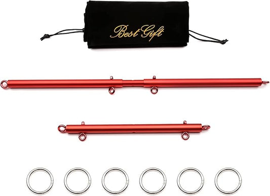 2 Pcs Red Adjustable Spreader Bar Set 3 sections