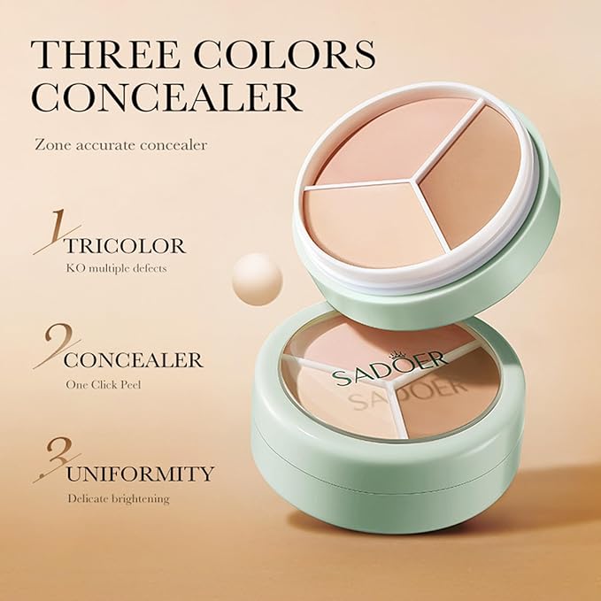 Full Coverage Concealer Palette Tri-Color Correcting Cream Foundation