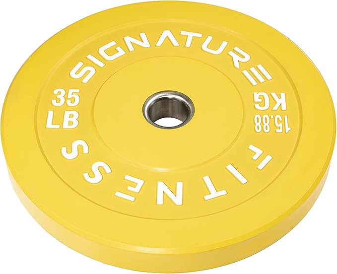 Signature Fitness 2" Olympic Bumper Plate Weight Plates 35LB Single,