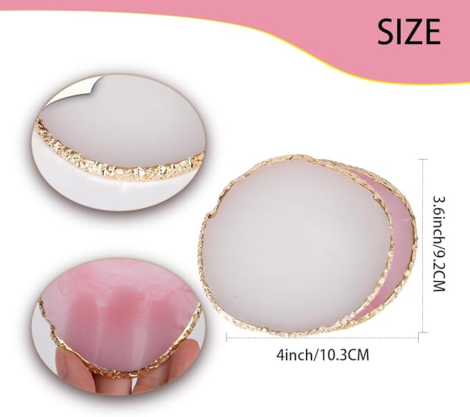 Nail Polish Palette, 2Pcs Resin Nail Art Palette,