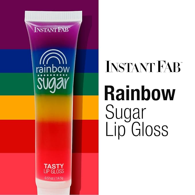 STUDIO LIMITED Instant Fab Crystal Shiny Rainbow Lip Gloss Long Lasting Ultra Hydrating Plumping Lip Gloss for women girls Value Pack 14ml/ 0.47oz (Rainbow, 12 Pcs)