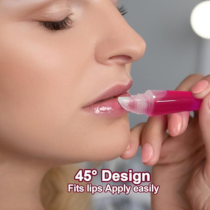 Quacc 9pcs Empty Lip Gloss Tubes, 15ml Soft Squeezable Lip Balm Container Refillable Lipstick Cosmetic Tubes for DIY Lip Gloss Balm Makeup Travel Toiletries (White Pink Silver)