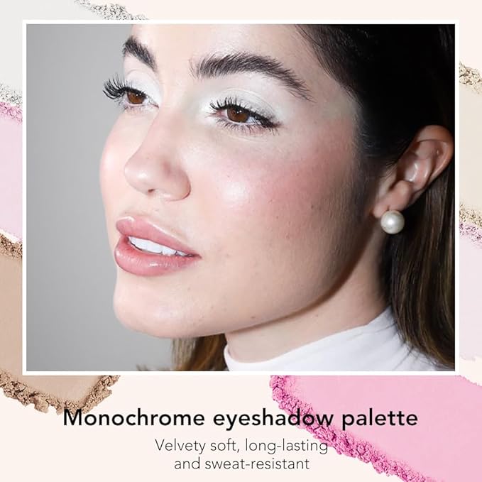 Monochrome Matte Eyeshadow Makeup Palette,Highly Pigmented Moonlight White Eyeshadow Palette,Matte Pressed Powder Eye shadow Makeup,Single Vegan Eye Shadow,Daily Evening Women Girls Eyeshadow Gift 04