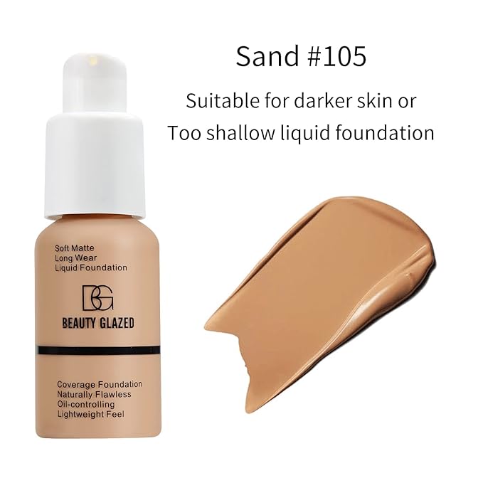Beauty Glazed Soft Matte Silky Full Coverage Liquid (105 Sand)