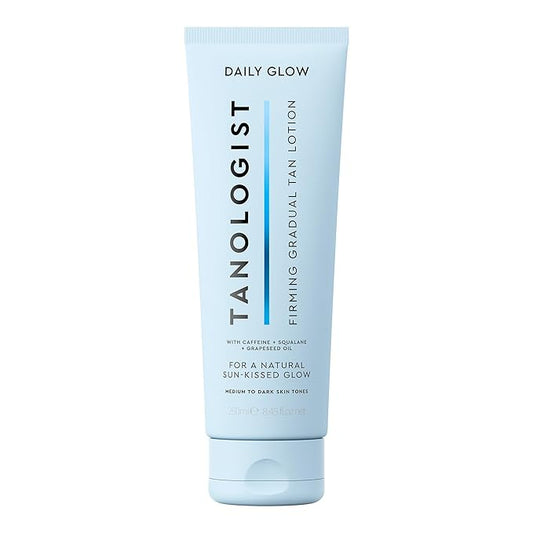 Tanologist Firming Daily Glow - Medium/Dark - Toning & Firming Gradual Tan Lotion - Natural, Sun Kissed Glow - Daily Tanning Lotion with Caffeine, Squalane & Grapeseed Oil - 8.45 fl oz