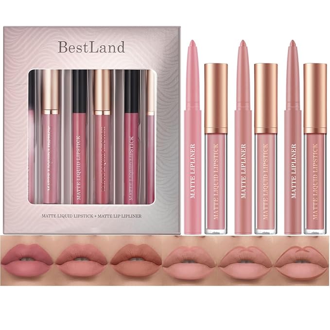 BestLand 6Pcs Matte Liquid Lipstick +