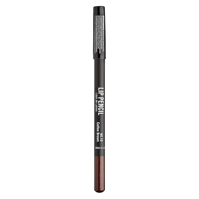 KISS New York Professional Slim Lip Pencil, Creamy Soft Lip Liner, Smooth Long-Lasting Rich Lip Color, Natural Lip Makeup, Water-Resistant Lip Crayon (Coffee Brown)