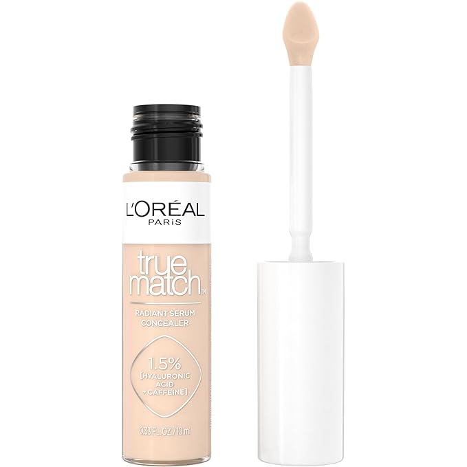 L’Oréal Paris True Match Radiant Serum Concealer, Brightening Caffeine, W3, 0.33 Oz