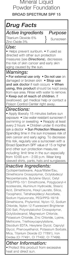 Jolie Mineral Liquid Powder Foundation SPF 15 1