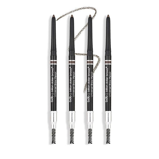 Billion Dollar Brows Universal Eyebrow Pencil – One Perfect Shade, Smudge-Proof, Waterproof, Self-Sharpening Tip, Effortless Blending, Vegan & Cruelty-Free for Flawlessly Defined Brows - 4 Pack