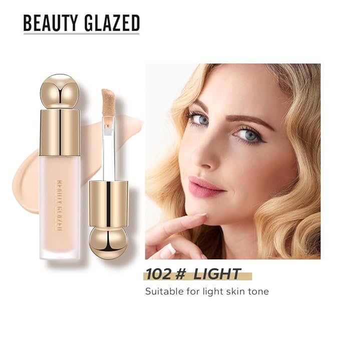 Hydrating Concealer, Lightweight Full Coverage Concealer for Dark Oz (102#)