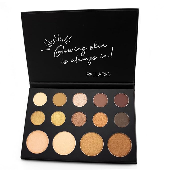 Palladio Sun-Kissed Mirage Eyeshadow Highlighter Palette, Warm Flawless