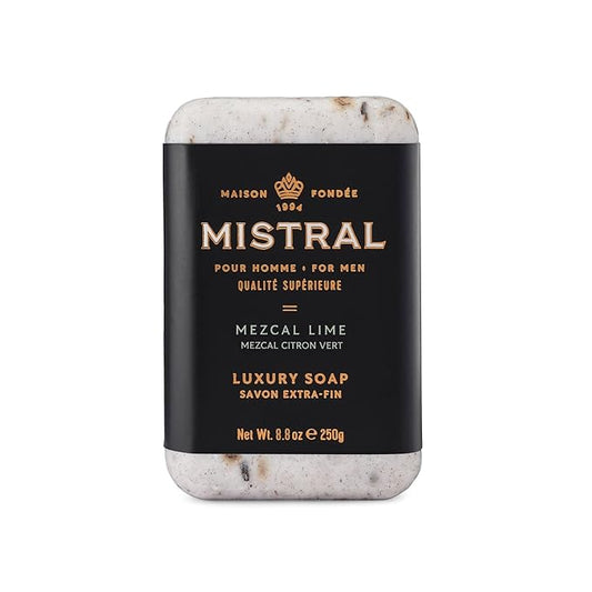 Mistral Bar Soap, Mezcal Lime, Large Bar, Natural Exfoliation